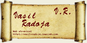 Vasil Radoja vizit kartica